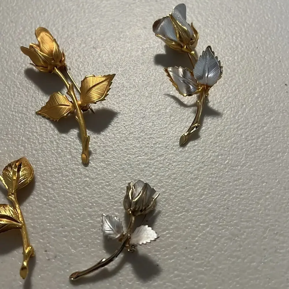 Vintage rose brooch bundle